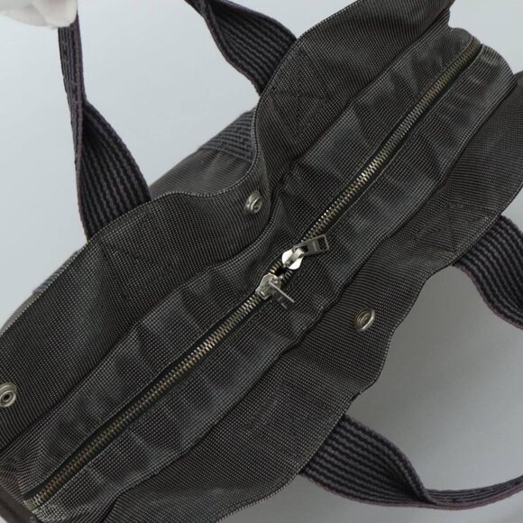 HERMES Her Line MM Hand Bag Canvas Gray Silver - Picture 6 of 16